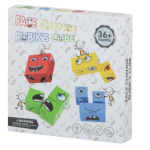 Face Change Rubik's Cube – Drewniane klocki- emocje , Gra edukacyjna Montessori