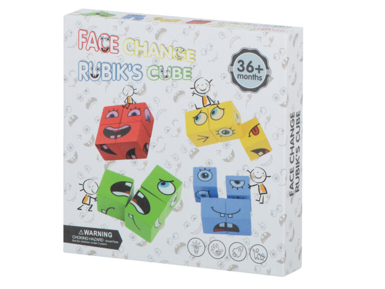 Face Change Rubik's Cube – Drewniane klocki- emocje , Gra edukacyjna Montessori